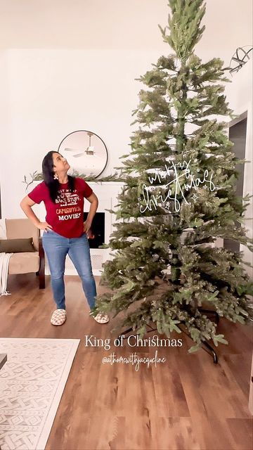 Jacqueline Rivera on Instagram: "Cue the holiday magic 💫 This beauty is the 10’ Alpine Fir Slim Christmas Tree from @kingofchristmas and I just couldn’t wait to put it up. MY FAVORITE FEATURES •Taper shaped •Realistic tips with a classic look •Has 1000 warm white LED lights •Has 8 modes including a twinkle mode (it’s magical) •Includes a remote and foot pedal •Easy setup! •BONUS features: Comes with its own tree storage bag and gloves for easy set up and storage. Comment MAGICAL and i’ll Slim Christmas Tree, White Led Lights, Warm White, Twinkle Twinkle, Classic Looks, Bag Storage, Led Lights, Christmas Tree, 10 Things