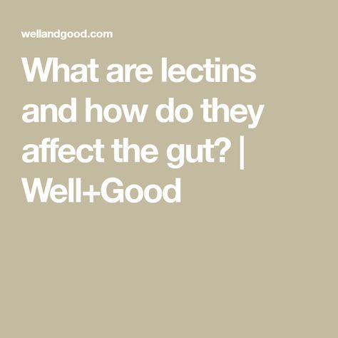 What are lectins and how do they affect the gut? | Well+Good What Are Lectins, Plant Paradox, Well And Good, The Plant, Healthy Habits, Good Food, Health