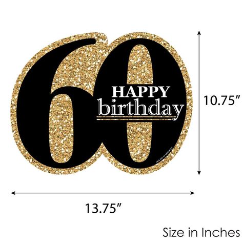 Happy 60th Birthday Images, Party Outdoor Decorations, Birthday Wishes For Lover, Sixtieth Birthday, Gold Printable, Birthday Gold, Birthday Cake Topper Printable, Happy 60th Birthday, Party Outdoor