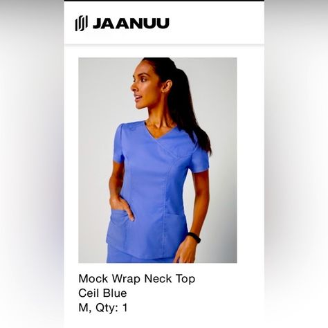 Jaanu Scrubs. 2 sets in Medium in Ceil blue. Very good condition Jaanu Scrubs, Neck Wrap, 2 Set, Scrubs, Conditioner, Ceiling, Closet, Fashion Tips, Blue