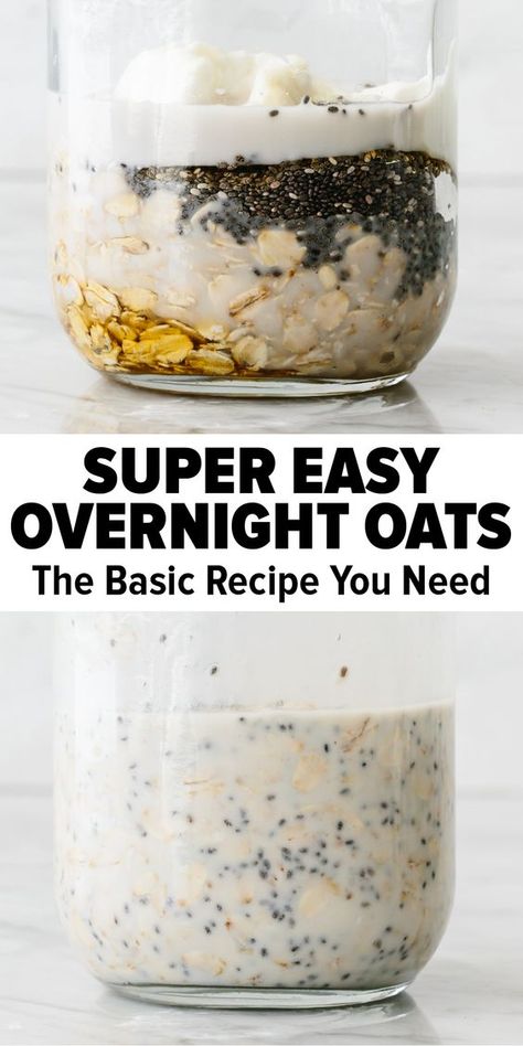 Overnight Oats Chia Seeds Recipe, Chia And Oatmeal Overnight Oats, Chia And Overnight Oats, Ground Flax Seed Overnight Oats, Overnight Oats With Chia Seeds And Yogurt, Over Night Oats Base Recipe, Rolled Overnight Oats Chia Seeds, Overnight Oats With Chia Seeds And Greek Yogurt, Overnight Oats Small Jar