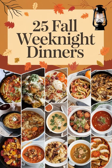 Fall weeknight dinners don't have to be complicated. These recipes are perfect for families on the go, offering quick and easy meals that are sure to please everyone.  Try out these delicious fall weeknight meals that are healthy and family-friendly. Recipes For Fall Weather, Weeknight Fall Dinner Recipes, Fall Weeknight Dinners, November Meals, Easy Fall Dinner Ideas, Quick Fall Dinner, Weeknight Dinner Ideas, Fall Meals, Quick And Easy Meals