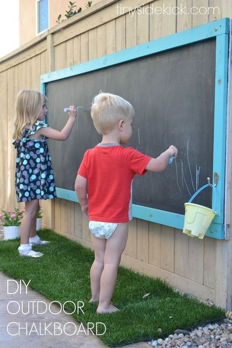 9 Outdoor Kids Play Area, Outdoor Chalkboard, Outdoor Play Areas, Tiny Garden, Kids Outdoor Play, Outdoor Play Area, Outdoor Classroom, Backyard Playground, Backyard Play