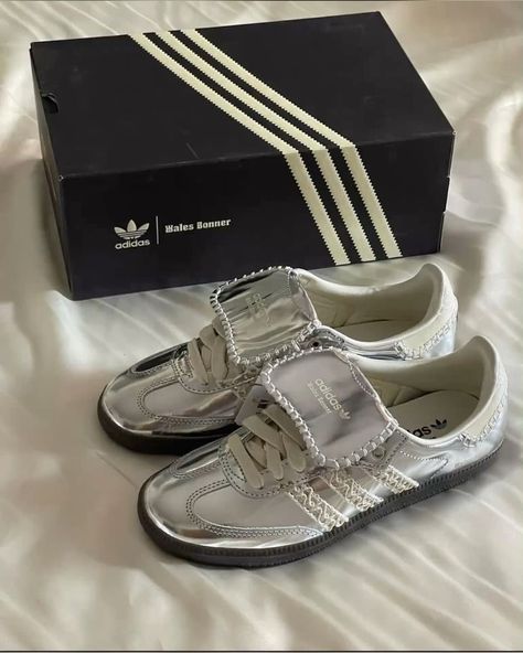 Upgrade your sneaker collection. Silver Shoes Outfit 2024, Shoe Rotation, 2024 Shoes, Fashion Words, Basic Heels, Wales Bonner, Shoe Inspo, Football Shoes, Jelly Shoes