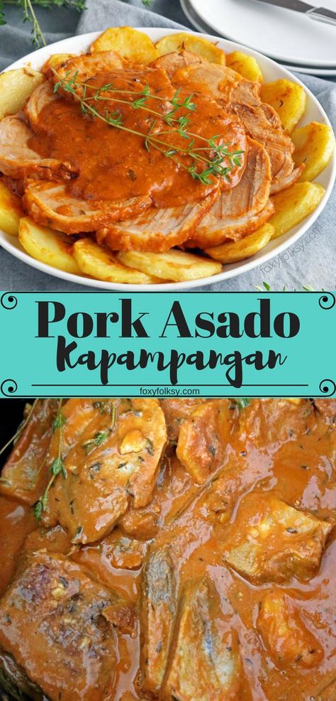 Try this special Pork Asado Kapampangan recipe from my hometown for a traditionally delicious Filipino dish. | www.foxyfolksy.com #asianfood #filipinofood #pork #recipe Pork Asado Recipe Filipino, Chicken Asado Recipe Filipino, Kapampangan Food, Braised Recipes, Chicken Asado Recipe, Pork Asado, Pork Braised, Asado Recipe, Filipino Pork Recipes