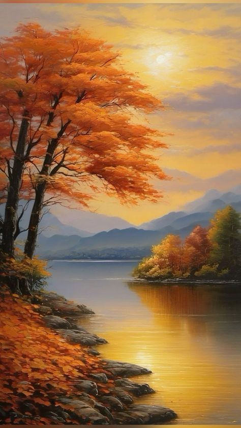 Autum Paintings Acrylic, Fall Landscape Painting, Learn Watercolor Painting, Landscape Painting Tutorial, Nature Art Drawings, Forest Scenery, Beautiful Nature Wallpaper Hd, Scenery Paintings, Scenery Pictures