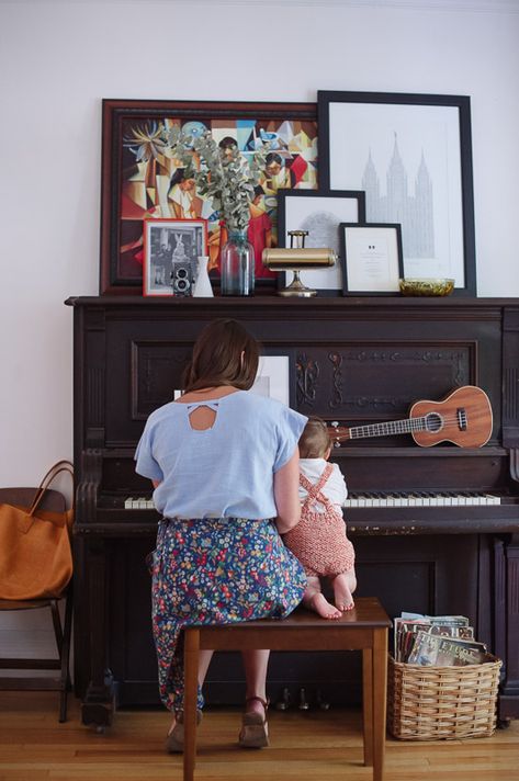 Mom And Daughter Playing Piano, Piano Corner, Calico Skirt, Easy Quotes, Quotes Relatable, Piano Playing, Playing The Piano, Ohana Means Family, Mother Child