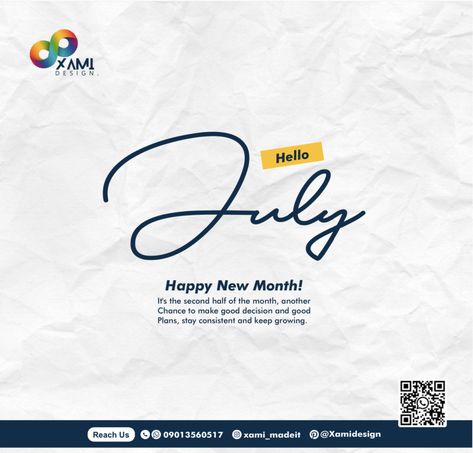 Its July ❤️ New Month Flyer, Happy New Month, New Month, Made Goods, Happy New, Two By Two, Graphic Design, How To Plan, Quick Saves