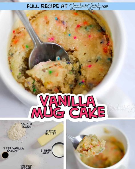 Easy Sweet Treats Microwave, Cake In A Mug Microwave Recipe, Recipes For Mug Cakes, Mug Cake Microwave No Baking Powder, Mug Cake Recipe Without Baking Powder, Mug Cake Recipe Without Milk, 3 Ingredient Microwave Desserts, Mug Cake Microwave Easy 3 Ingredients No Egg, Microwave Deserts Recipes