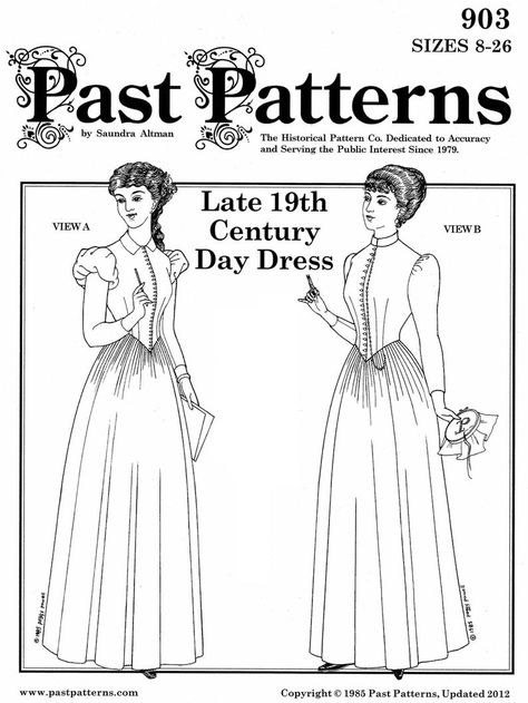 Victorian Sewing Patterns, Edwardian Blouse Pattern, Sewing Patterns For Dresses, Historical Dress Patterns, Edwardian Dress Pattern, Patterns For Dresses, Handmade Closet, Victorian Dress Pattern, Historical Clothing Patterns