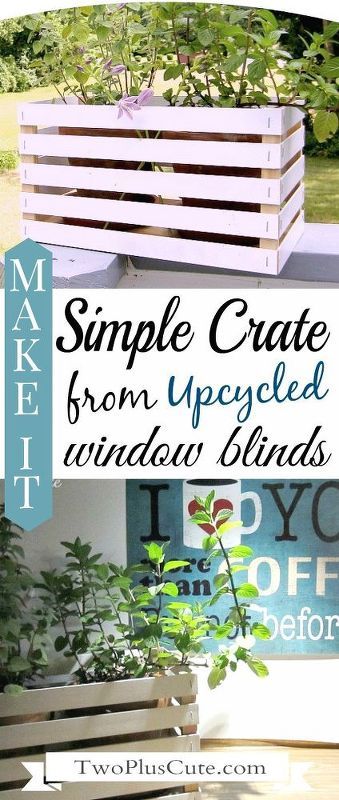 wooden crates from old window blinds, crafts, how to, repurposing upcycling Repurpose Window Blind Slats, Repurposed Faux Wood Blind Slats, Repurposed Blinds Slats, Faux Wood Blind Slats Crafts, Old Blinds Crafts Diy Projects, Repurpose Blind Slats, Fence Crafts, Windows Repurposed, Faux Blinds