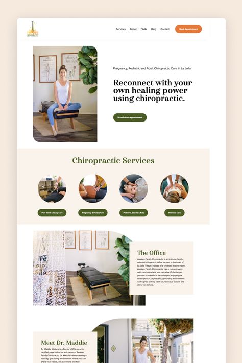 Chiropractic Website Design, Health Care Website Design, Wellness Website Design Inspiration, Psychology Website Design, Behance Template, Health Website Design, Clinic Website Design, Yoga Website Design, Consulting Website Design