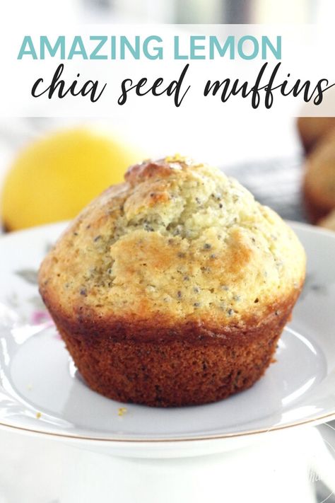 wholesome Lemon Chia Seed Muffins are the perfect treat for weekend mornings, breakfast on the go, or an afternoon snack when you crave something sweet. #lemonchiaseedmuffins #muffinrecipe Lemon Chia Seed Muffins, Chia Seed Muffins, Chia Muffins, Yummy Things To Bake, Healthy Food Habits, Chia Seed Recipes, Healthy Food Facts, Lemon Muffins, Lemon Cookies