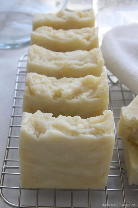 Making Tallow Soap, Tallow Soap For Laundry, Beef Tallow Shampoo Bar, Triple Butter Cold Process Soap Recipe, How To Make Tallow Soap, Tallow Soap Bar Recipe, Tallow Bar Soap, Tallow Goat Milk Soap Recipe, Homemade Tallow Soap