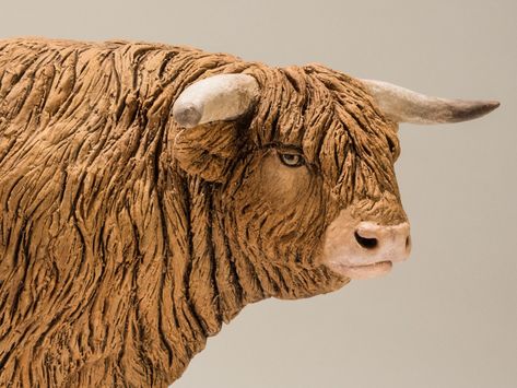 highland-cow-sculpture-3 - Nick Mackman Animal Sculpture Images Of Cows, Cow Sculpture, Wolf Sculpture, Metal Cow, Maned Wolf, Moon Bear, Ceramic Art Sculpture, Elephant Sculpture, Large Yard