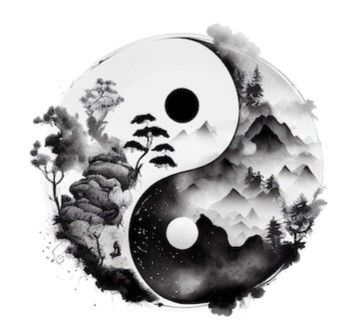 Ying Yang Tattoo For Men, Yang Tattoo Ideas, Tattoo Sky, Jing Jang, Ying Yang Art, Yin Yang Tattoo, Scandinavian Tattoo, Ying Yang Tattoo, Yang Tattoo