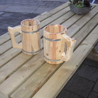 Wood-working projects for beginners. http://www.instructables.com/id/Woodworking-Projects-for-Beginners/ Wooden Beer Mug, Woodworking For Kids, Diy Holz, Popular Woodworking, Beginner Woodworking Projects, Woodworking Jigs, Wood Working For Beginners, Woodworking Wood, Teds Woodworking