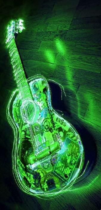 Ghost Guitar, Green Guitar, Guitar Artwork, Green Ghost, Green Electric, Prime Colors, Electric Green, Guitar Art, Simple Green