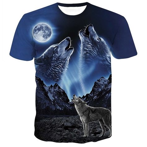 3d T Shirt Animal Wolf Hip Hop Rock Personality Creative Summer O-neck Tee Shirts Wolf Shirt, Unisex Clothes, Lion Print, Wolf T Shirt, Street Outfit, 3d T Shirts, Animal Shirts, Trendy Tshirts, T Shirt Men