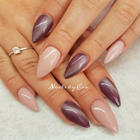 Acrylic Nails Cateye, Mauve Cat Eye Nails, Matte Cateye Nails, Rose Gold Cat Eye Nails, Ombré Cateye Nails, Fall Cateye Nails, Cateye Nailart, Nails Cateye, Cateyes Nails