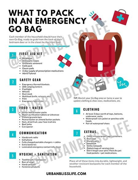 What to Pack in an Emergency Go Bag Emergency Preparedness Binder, To Go Bag, 72 Hour Emergency Kit, Emergency Go Bag, Survival Skills Emergency Preparedness, Emergency Preparedness Food, Emergency Binder, Emergency Prepardness, Emergency Survival Kit