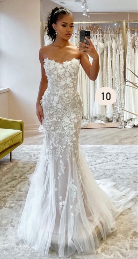 Mermaid Bride Dress, Mermaid Bride Dresses, Strapless Wedding Dresses, Mermaid Bride, White Bridal Dresses, Wedding Dress Guide, Pretty Wedding Dresses, Mermaid Wedding Dresses, Fancy Wedding