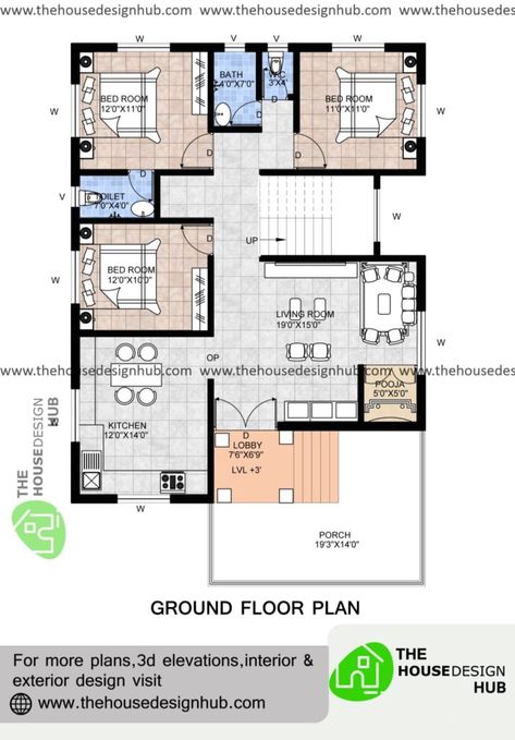 Residence Plan, Residential Plan, 1000 Sq Ft House, 1200 Sq Ft House, 2000 Sq Ft House, Square House Plans, Urban House, House Plans Ideas, 3d Elevation