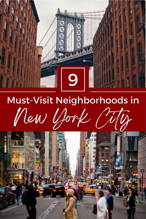 Discover the real New York with this local's guide to 9 must-visit New York neighborhoods. From the artsy streets of Bushwick to the historic charm of Harlem, explore top NYC neighborhoods that showcase the city's diverse culture. Find hidden gems, trendy spots, and authentic experiences in each area. Get insider tips on the best places to eat, drink, shop, and soak in the local atmosphere. This guide will help you experience NYC like a true New Yorker. Real New York, New York Neighborhoods, Nyc Neighborhoods, Drink Shop, Usa Travel Guide, Visit New York, Usa Travel Destinations, Local Guide, Best Places To Eat