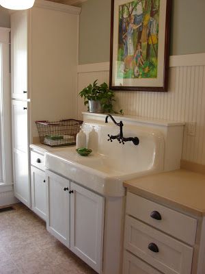 Vintage Farmhouse Bathroom, Vintage Sink, Laundry Room/mud Room, Laundry Room Sink, Farmhouse Laundry, Laundry Sink, Farm Sink, Laundry Mud Room, Laundry Room Design