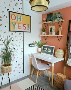 Boho Office, Happy Saturday Everyone, Home Office Colors, Deco Studio, Office Inspo, Office Colors, Home Office Space, Office Room, Office Inspiration