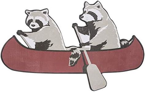 Amazon.com: Raccoons In Canoe Wood Wall Decoration Home Decor : Home & Kitchen Two Raccoons, Hobby Lobby Wall Decor, Hobby Lobby Wall Art, Wood Canoe, Giraffe Pictures, Wooden Canoe, Wall Decor Hobby Lobby, Bath Wall Art, Art Products