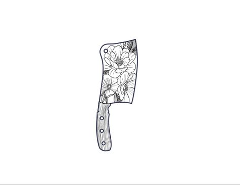 Meat Cleaver Tattoo, Cleaver Tattoo, Meat Cleaver, Geometric Tattoo, Tattoo Designs, Meat, Tattoos, Color, Design