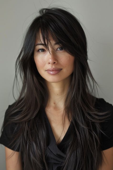 Cute Fall Hairstyles, Long Sleek Hair, Asian Haircut, Character References, Haircuts For Medium Hair, Sleek Ponytail, Sleek Hairstyles, Long Layered Hair, Asian Hair