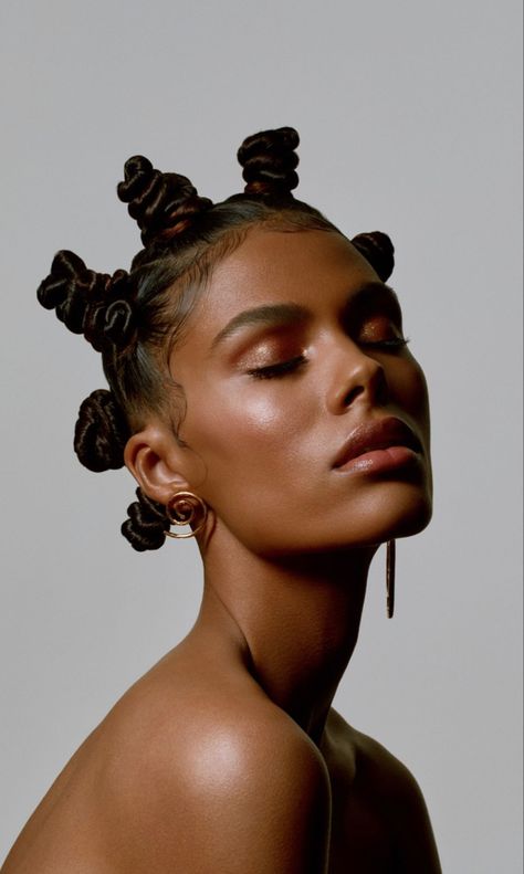 Bantu Knot Hairstyles, Tina Kunakey, African Models, Marc Jacobs Beauty, Black Photography, Beauty Shoot, Black Hairstyles, Beauty Shots, African Hairstyles