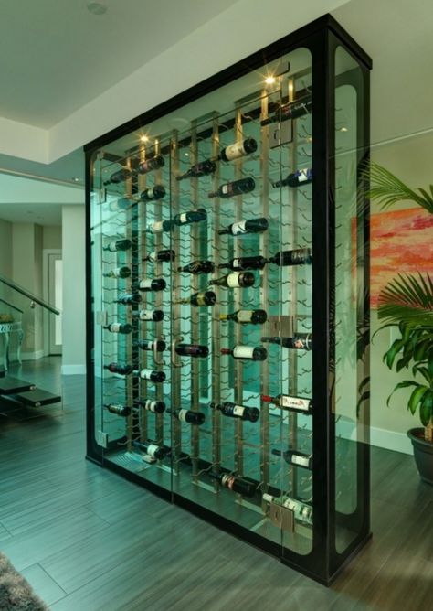 Freestanding Wine Ref Wine Cellar Modern, Wine Cellar Wall, Wine Storage Wall, Glass Wine Cellar, Wine Closet, Home Wine Cellars, Custom Wine Cellars, Alpine Design, Wine Cellar Design