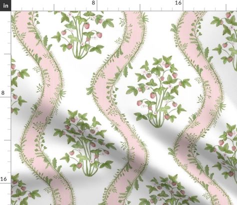 Victorian Garden Fabric Strawberry Center Stripe by Danika_herrick Grandmillennial Cottagecore Stripe Fabric by the Yard by Spoonflower - Etsy Danika Herrick, Garden Fabric, Victorian Garden, Stripe Fabric, Striped Fabrics, Fabric By The Yard, Textiles, Yard, Fabric