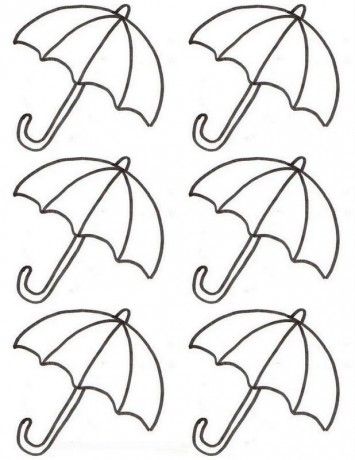 Umbrella Template, Royal Icing Templates, Preschool Weather, Icing Transfers, Inside Cake, Cupcake Tutorial, Royal Icing Transfers, Cake Templates, Spring Preschool