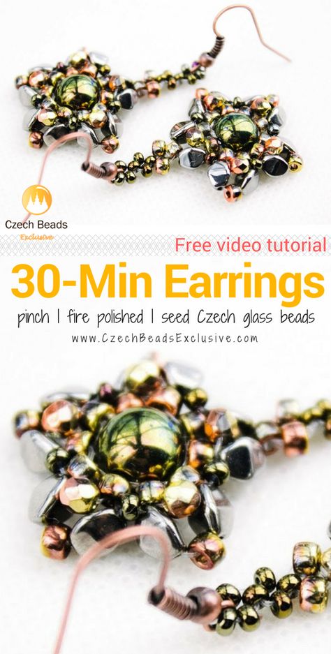 Pinch Beads Pattern Free, Earrings Pattern, Perfect Image, Crafty Projects, Earring Patterns, Beading Tutorials, Love Photos, Pattern Free, Czech Beads