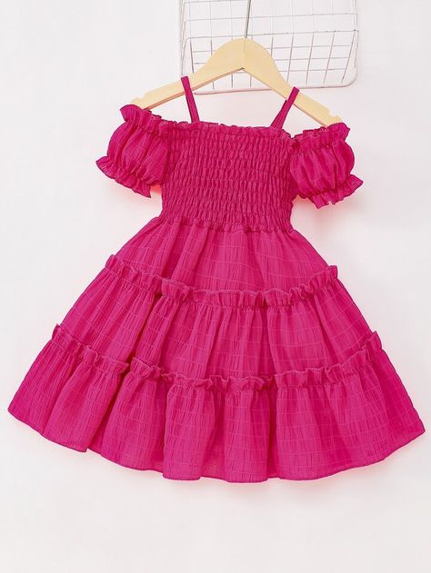 Cotton Frocks For Kids Summer Dresses, Pink Dress For Kids, Summer Dresses For Kids, Summer Dress For Kids, Shein Kids, Kids Fashion Dress, Elegant Party Dresses