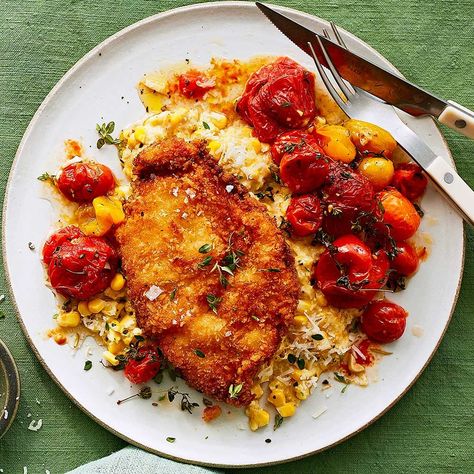 Roasted Tomato Chicken, New Chicken Recipes, Easy Breakfast Brunch, Cholesterol Recipes, Chicken Schnitzel, Chicken Recipies, Breaded Chicken Breast, Glaze Combinations, Lunch Appetizers