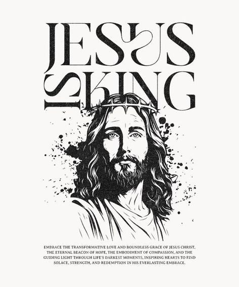 Jesus Graphic Design, Mens Graphic Tees Prints, God Shirts, Jesus Graphic, Christian Products, Christian Tshirt Design, Jesus Design, Christian Shirts Designs, Jesus Is King