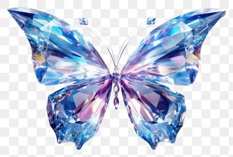 Butterfly gemstone jewelry crystal. | Premium Photo Illustration - rawpixel Png Butterfly, Ocean Illustration, Butterfly 3d, Butterfly Png, Butterfly Blue, 1st Birthday Cakes, Album Art Design, Butterfly Illustration, 3d Butterfly