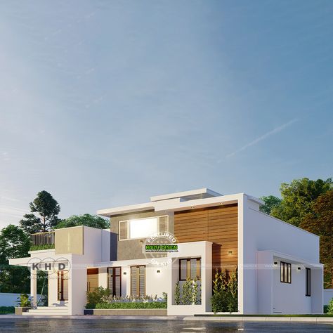 Affordable Modern 2 BHK House - Stylish and Budget-Friendly Home Design 1300 Sq Ft House Plans, Flat Roof Design, Show Wall, Kerala Home, Front Elevation Designs, Kerala House Design, Kerala Houses, Architect Design House, Modern Flat