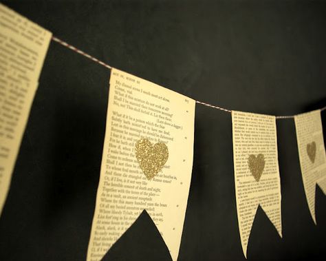 book page bunting Crow Silhouette, Relief Society Birthday, Light Fest, Prayer Stations, Valentine's Party, California Living, Book Cafe, Vintage Valentine, Classroom Displays