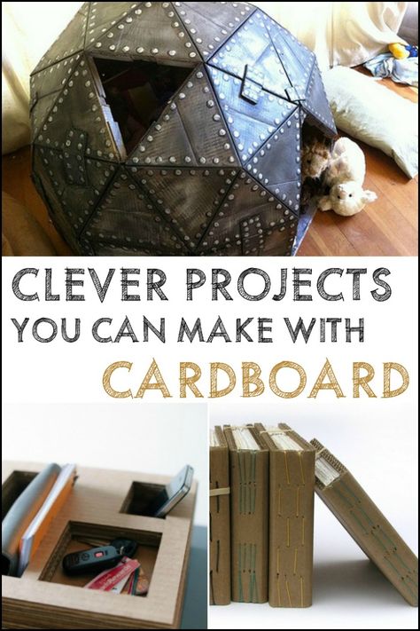 With these insanely clever craft ideas, you won’t look at cardboard the same way again! Cardboard Upcycle Diy Projects, Cardboard Design Ideas, Heavy Duty Cardboard Tubes Repurposed, Cool Cardboard Crafts Diy, Cardboard Box Crafts For Adults Diy, Corrugated Cardboard Crafts, Cardboard Crafts Diy Easy, Card Board Craft Ideas, Cute Cardboard Crafts