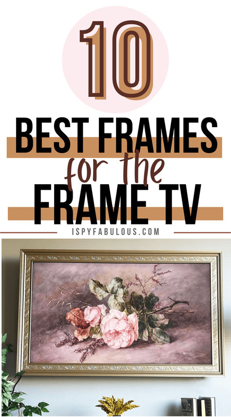 Gone are the days of the giant, clunky TV that ruins your home decor aesthetic. Enter the Frame TV. I love the way it lies flush to the wall and you can project pictures or art to make it look like home decor. Add one of these gorgeous frames to make it look even more like a giant piece of art. Picture Frame For Tv Mounted Tv, Large Living Room Wall Decor With Tv, Frame Tv Pictures, Living Room With Frame Tv, Tv That Looks Like Picture Frame, The Frame Tv Over Fireplace, Mantle With Frame Tv, Frame Tv Above Console, Frame Tv With Wall Sconces