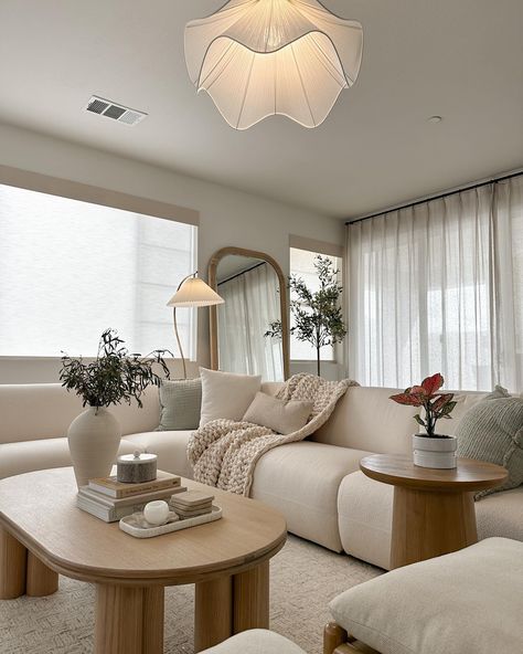 living room, zoomed out ❣️ 🏷️ neutral home decor vibes beige aesthetic slow living san diego california house #sdhome #californiahome #socalhome #livingroomdecor #neutralhome #neutraldecor #neutralhomedecor #beigeaesthetic #newhomeowner #newhomeconstruction #newbuildhome Living Room Beige Aesthetic, Beige Decor Aesthetic, Beige Vibes Aesthetic, Beige House Aesthetic, California Apartment Aesthetic, Elegant Cozy Living Room, Beige Home Aesthetic, California Aesthetic Home, Beige Aesthetic Home