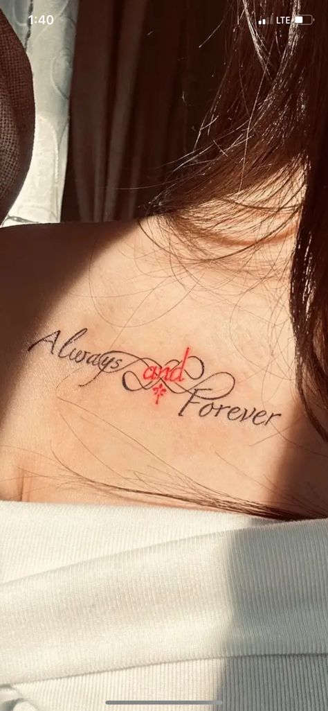 Always Forever Tattoo, Vampire Tattoo, Kpop Tattoos, Stick Poke Tattoo, Forever Tattoo, Epic Tattoo, Writing Tattoos, Bff Tattoos, Original Tattoos