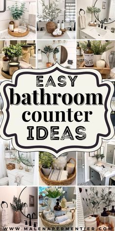 Bathroom Counter Ideas, Bathroom Counter Storage, Rustic Bathroom Accessories, Bathroom Counter Decor Ideas, Counter Decor Ideas, Farmhouse Bathroom Accessories, Counter Ideas, Counter Storage, Bathroom Counter Decor