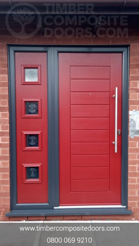 Red Composite Front Door, Composite Front Door, Door Installation, Composition, Locker Storage, Front Door, Doors, Dream House, Home Decor